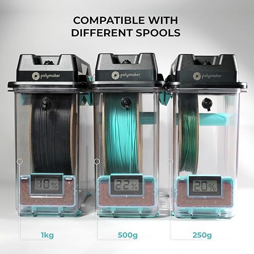 Polymaker 3D Printing Filament Storage Box 4-Pack - PolyDryer Box x4 for Continuous Filament Sealing and Protection, 3D Printer Filament Holder Compatible with PA Nylon, PLA, PVB, PETG, ABS, TPU - Image 3