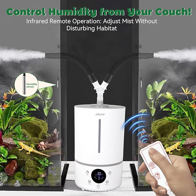 Humidifier for plants, Reptile fogger,4L,Dual Tank Mode & Dual Probes with Constant Humidity Setting,48H Runtime, Remote Control, for Reptile Terrariums & Indoor Houseplants - Image 4