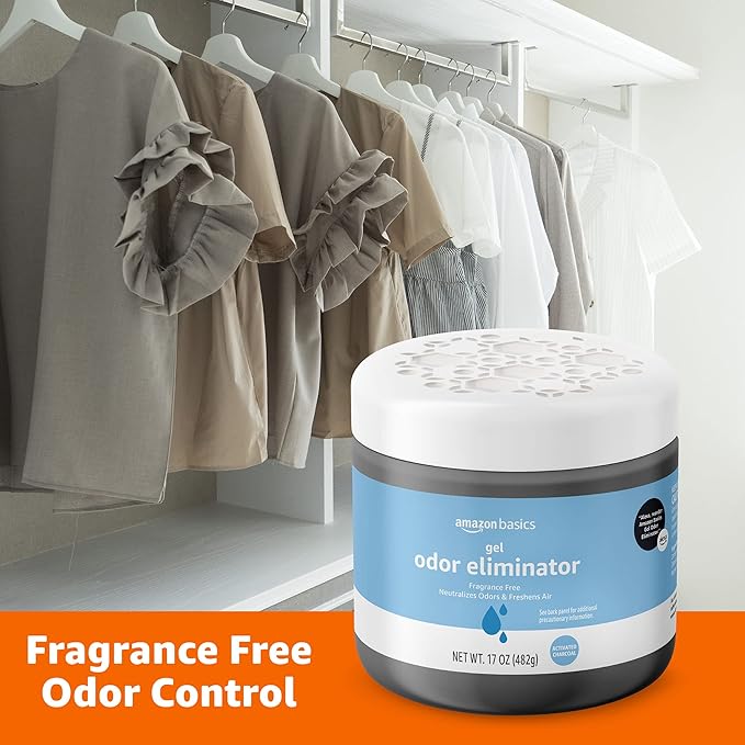 Amazon Basics Odor Eliminator, Gel, Activated Charcoal | Fragrance Free | 17 Oz | Pack of 2 - Image 4