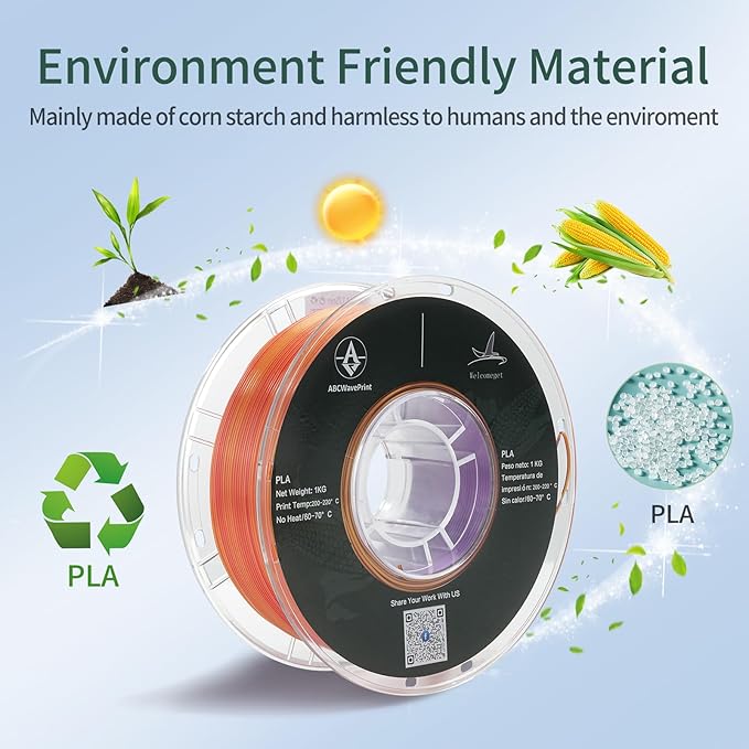 PLA 3D Printer Filament, Triple Color Silk PLA Filament, Dimensional Accuracy +/- 0.02 mm, 1 kg Spool(2.2lbs), 1.75 mm, Red Gold Purple - Image 4