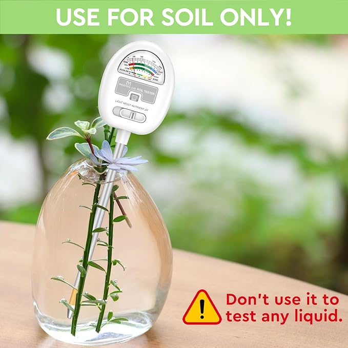 [Upgraded] Soil Moisture Meter, 4-in-1 Soil pH Tester, Moisture/Light/Nutrients/pH Meter for Gardening, Lawn, Farming, Indoor & Outdoor Plants Use, No Batteries Required, Gifts for Plants Lover - Image 7