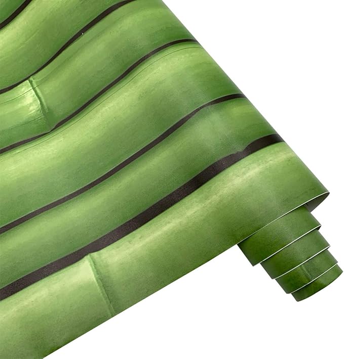 Green Bamboo Shelving Paper Waterproof Shelf and Drawer Liner Refresh Outdoor Coffee Table 17.7 Inch by 9.8 Feet by Yifasy