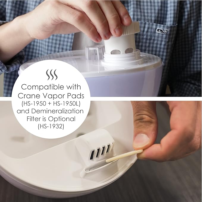 Crane Teardrop Ultrasonic Cool Mist Humidifier for Baby Nursery, 0.5 Gallon, Adjustable Settings, Essential Oil Diffuser White - Image 6