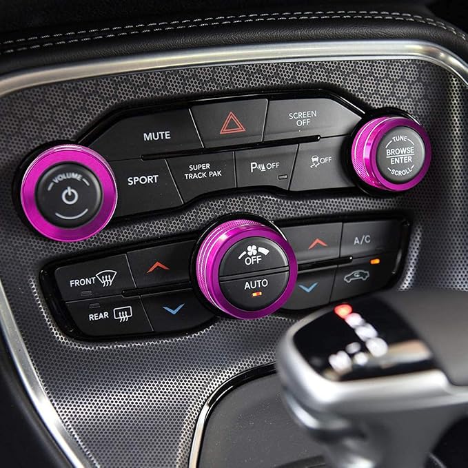 Auprite Climate Control Knob Covers for Challenger Accessories 2015-2023 2024, for Dodge Charger 2015-2023 2024, for Dodge Chrysler 300/300s 2015-2024,3Pcs Kit (Pink) - Image 8