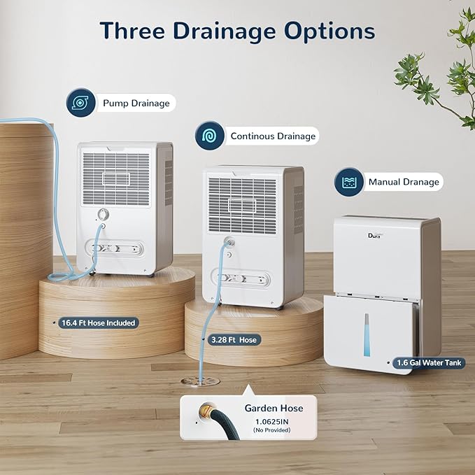 Dehumidifier for Basement,Energy Star Certified for 4500 Sq.Ft Large Room, MAX to 70 Pints/day, included 16.4 Feet Drain Hose and Pump,White - Image 4