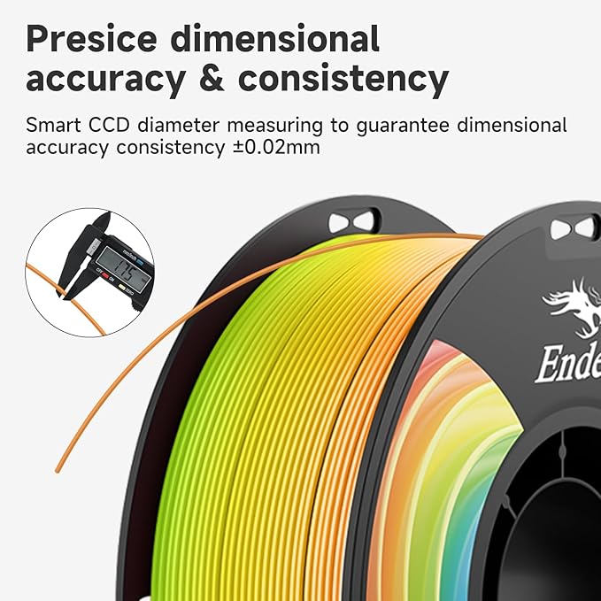 Official CREALITY 3D Printer Filament 1.75mm, Rainbow PLA+ Plus Pro Filament Toughness Upgraded, Ender PLA + Rainbow, 1kg Spool (2.2lbs), Dimensional Accuracy ±0.02mm, Fit Most 3D Printers - Image 2