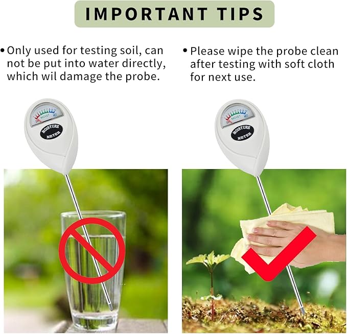 Soil Moisture Meter, Plant Water Meter Soil Meter Moisture Sensor Hygrometer for Indoor Outdoor Plant Care,No Battery Needed(White) - Image 6