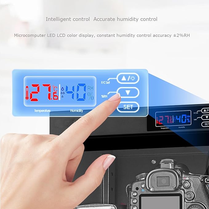 Automatic Digital Camera Dehumidify Storage 80L Dry Cabinet Box Storage 4 Layers Dry Cabinet with Tempered Glass for Camera & Lens Equipment Saving Storage Noiseless Energy Saving Cabinet - Image 8