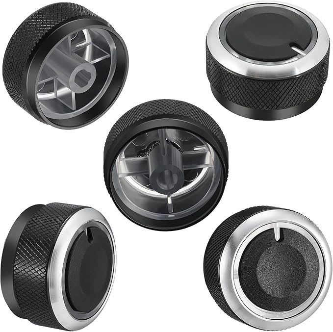 Frienda 6 Pcs Climate Ac Heater Control Knob Blower Fan Control Knob Replacement Ac Switch Heater Blower Fan Button Compatible with Accessories Replacement Compatible 2005-2015 - Image 5