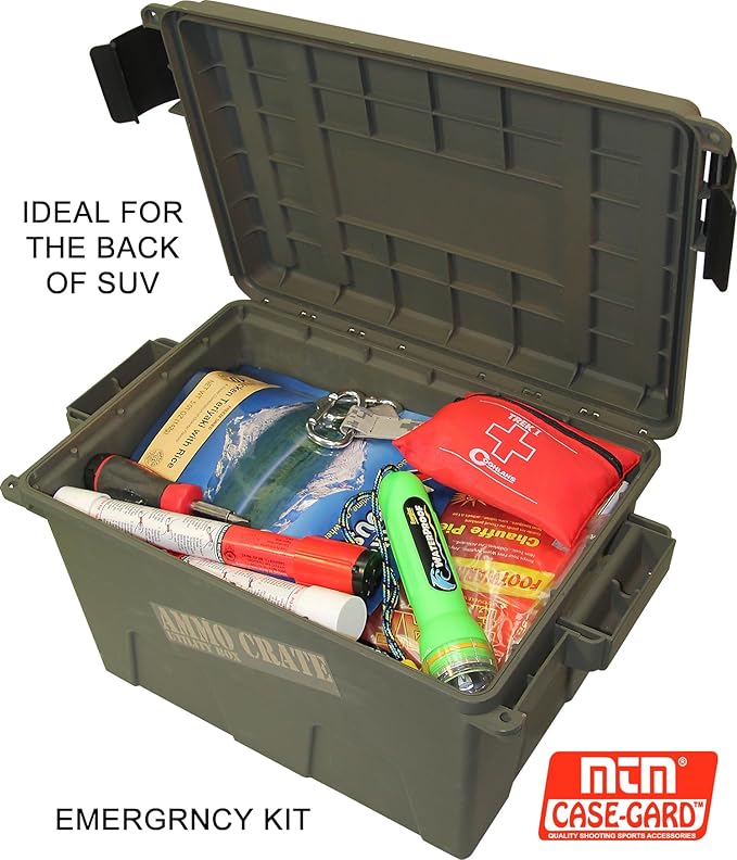 MTM ACR7-18 Ammo Crate Utility Box, Ammo, survival or hunting gear storage, O-Ring seal for water resistant dry storage, Double padlock tabbed for security, Carries 65lbs of gear, Army Green - Image 7