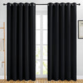 NICETOWN Blackout Curtains Panels for Living Room, 2 Panels, 66 x 80 Inch, Black, 3 Pass Microfiber Noise Reducing Thermal Insulated Solid Ring Top Blackout Window Drapes by NICETOWN