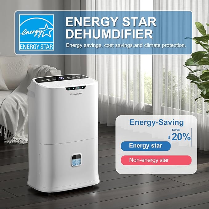 Energy Star 2024 Dehumidifier for Basement & Home, Up to 5500 Sq. Ft, 90 Pint Smart Wi-Fi Control, 1.45 Gal Tank with Drain Hose, 3 Modes, Auto Defrost, Timer & Child Lock - Image 2