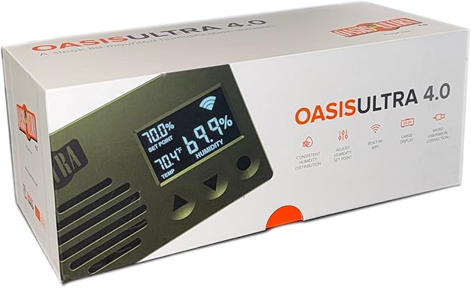 Cigar Oasis Ultra 4.0 Cigar Humidor Humidifier - Electric Humidor Humidifier w/LCD Humidity & Temperature Display, Soft-Touch Buttons - Sensor-Controlled Fan, Humidor for Cigar, 50-100 Cigars - Image 8