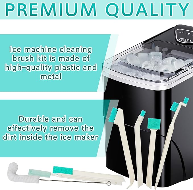 10 Pcs Ice Machine Cleaning Brush Kit, Ice Maker Cleaner Tools Set-2 Extra Long Pipe Drain Cleaners Brush, 9 Small Crevice Cleaning Brushes for Cleaning Ice Machine Crevice in Tight Spaces - Image 4