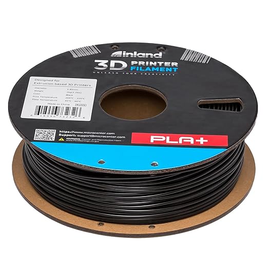 INLAND Micro Center PLA+ 3D Printing Filament 1.75mm - PLA Pro Dimensional Accuracy +/- 0.03 mm - 1kg Cardboard Spool (2.2 lbs) (1 Pack Black, 2.85mm) - Image 6