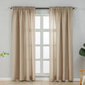 L.Z.E Light Filtering Curtains 72 Inch Length 2 Panels Set, Beige Privacy Non-See-Through Semi Sheer Curtains for Living Room Nursery Doorway Divider, Rod Pocket Window Panels (55" W x 72" L) by LZE