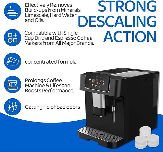 Coffee Descaler Tablets - 24 Count Universal Cleaner for Keurig, Nespresso, Descaling Solution for All Single Serve & Drip Coffee Makers - 1 Year Supply, 3X Faster Acting Coffee Maker Cleaner - Image 6
