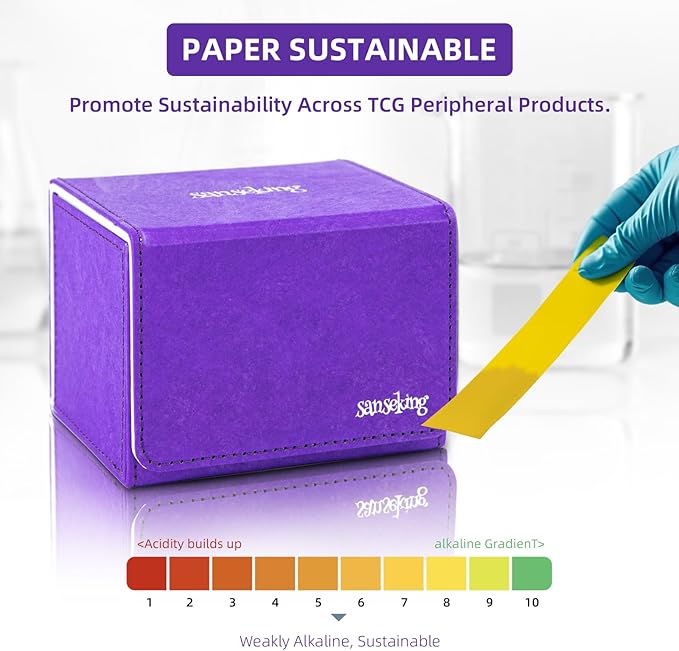 Magic Card Deck Box for MTG Single Deck Card Box fits 100+ TCG Sleeved Cards Tyvek® Paper Card Box Top Loading Card Boxes Magic Gift for MTG TCG CCG (Horizontal,Purple) - Image 5