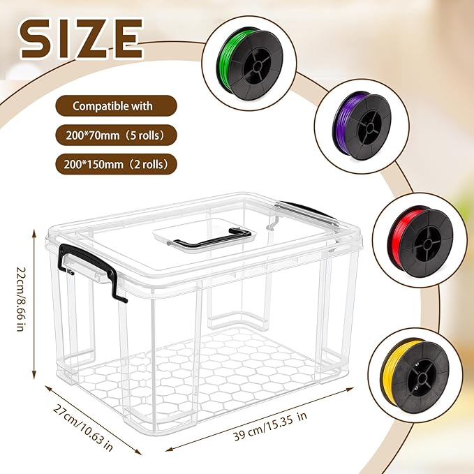 1 Pcs Filament Storage Box for 3D Printer 15 x 11 x 9 Inches Filament Storage Container Bin Dryer Box with Reusable Desiccants Total 10 Ounce - Image 2