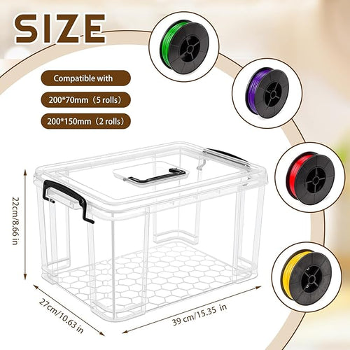 1 Pcs Filament Storage Box for 3D Printer 15 x 11 x 9 Inches Filament Storage Container Bin Dryer Box with Reusable Desiccants Total 10 Ounce - Image 2