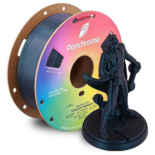 Polymaker Panchroma Blue Color Changing PLA, 1.75mm, 1KG, Glitter Starlight Midnight 3D Printer Filament, Hides Layer Lines, Easy to Print, Tangle Free, AMS Compatible, Works with Most FDM Printers by Polymaker