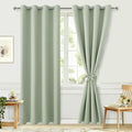Hiasan Blackout Curtains for Bedroom, 52 x 84 Inches Long - Thermal Insulated & Light Blocking Window Curtains for Living Room/Kids Room, 2 Drape Panels Sewn with Tiebacks, Seafoam Green by Hiasan