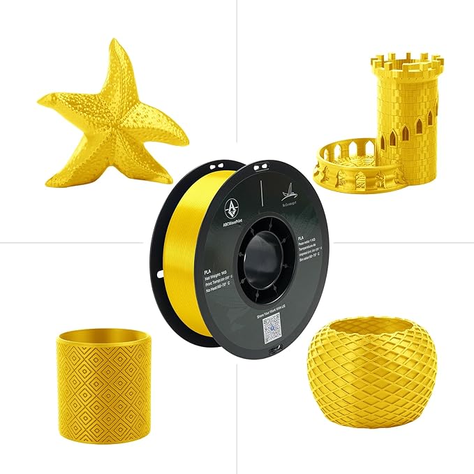 PLA 3D Printer Filament, Dimensional Accuracy +/- 0.02 mm, 1 kg Spool(2.2lbs), 1.75 mm，Yellow - Image 2