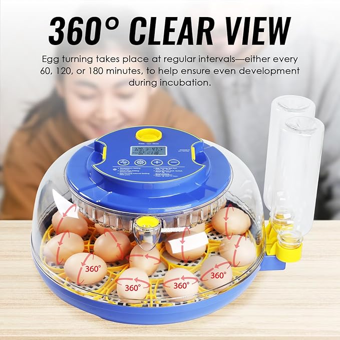 Incubators for Hatching Eggs, 18 Egg Incubator with Automatic Egg Turning and Humidity Control, Detachable Egg Incubator for Hatching Eggs, Chicken, Pigeon, Ducks, Quail, Goose, Parrot Incubator Farm - Image 3
