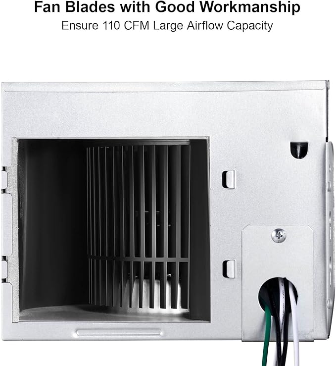Bathroom Exhaust Fan with Light 110 CFM Quiet with Color Change, 3000K/4000K/5500K 1000LM Household Ventilation Fan Light Combo, Energy Saving Ceiling Mount Bathroom Extractor, Memory Function - Image 6