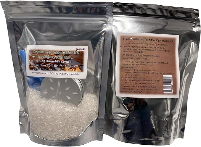 8oz Cigar Humidor Humidifier Crystals - ½ LB Refill Bag of Gel Beads for Perfect 70% Humidity Control – Reusable & Long-Lasting Moisture for Any Cigar Box - Image 8