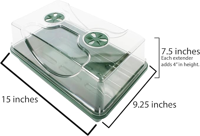 Medium EarlyGrow Seed and Herb Domed Propagator with 2 Vented Side Height Extensions and Security Clip Set - Image 4