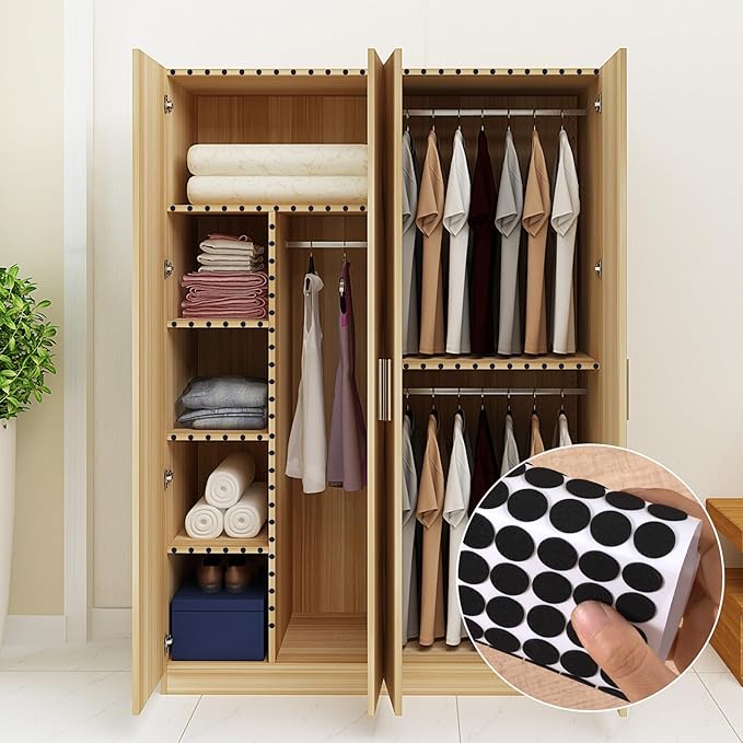 735 Pcs Small Felt Furniture Pads, Self-Adhesive EVA Foam Dot Circles, Round Felt Furniture Stickers for Desks Drawers Vases Photo Frames Cabinets Doors Candlesticks- Black (0.59'') - Image 6