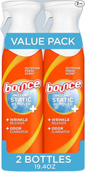 Bounce Rapid Touch-Up 3 in 1 Wrinkle Releaser Clothing Spray, Fabric Refresher, Odor Eliminator & Anti Static, 9.7 ounces (Pack of 2) by Bounce