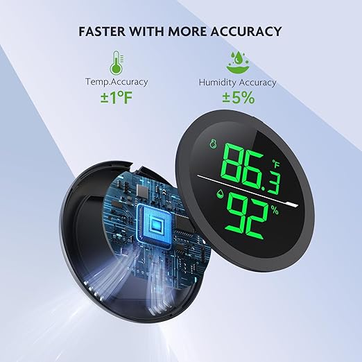 PAIZOO LED Digital Reptile Thermometer and Humidity Gauge Hygrometer for Snake Tank Accessories - USB Power Supply - Black - Image 3