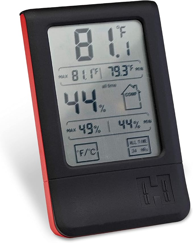 Hornady Digital Hygrometer, 95909 - Indoor Temperature and Humidity Monitor with Touchscreen LCD Display - Ideal Room Thermometer Hygrometer for Gun Safes & Cabinets, Closets, Workbench & More by Hornady