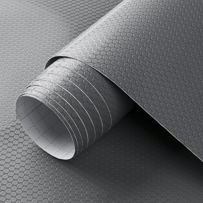 WochiTV Adhesive Shelf Liner 17.5 X 240 Inches Peel and Stick Kitchen Liner for Cabinets, Drawers Removable Protector Mat Waterproof Contact Covering for Dresser Pantry Countertops Shelves, Gray by WochiTV