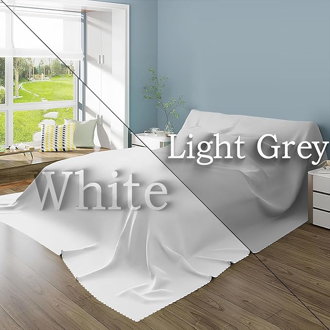 SIELUNO Furniture Dust Cover for Twin Size: Mattress Protector, Breathable, Washable - Light Grey - 200x240cm(79x94in) - Image 4