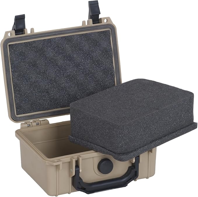 MEIJIA IP67 waterproof hard compact case,Customizable Fit Foam,8.12”x6.56”x 3.56”,Fit Use of Drones, Cameras,Equipments,lens (Desert Tan) - Image 3