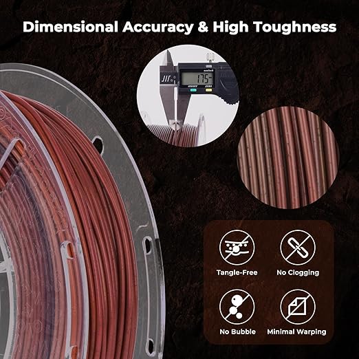 AMOLEN Marble PLA Filament 1.75mm Bundle, Rainbow Rock PLA 3D Printer Filament, 3D Printing Filament Dimensional Accuracy +/- 0.02 mm, 200gX 4 Spools Fit Most FDM Printer - Image 5