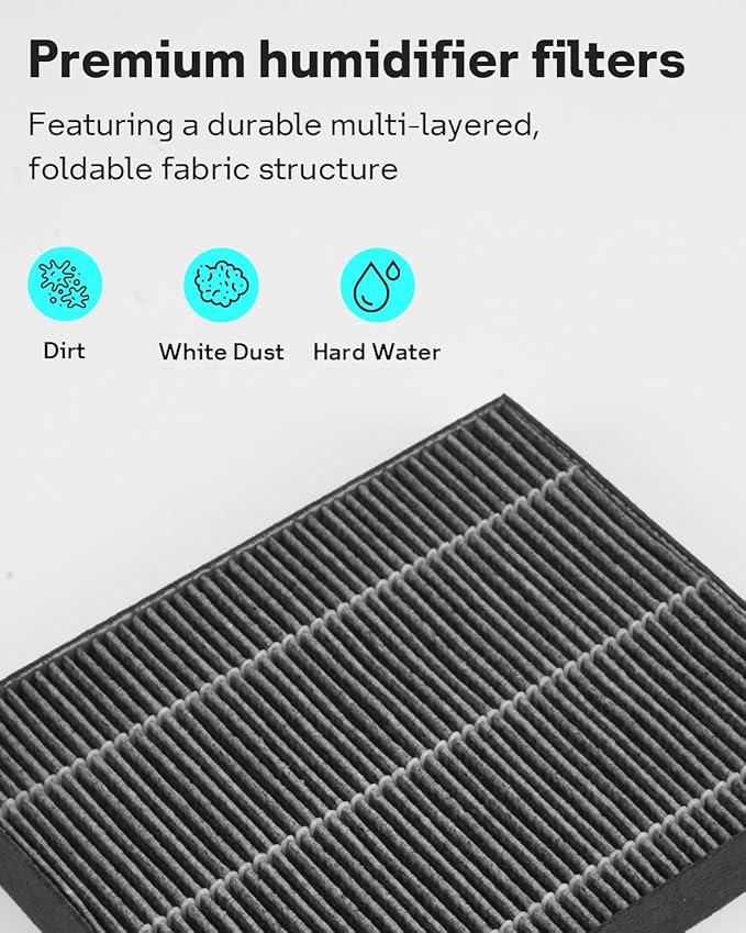 Leemone 8-Pack Replacement Filters for LEVOIT Superior 6000S Smart Evaporative Humidifier, Captures Large Particles & Minerals, Gray - Image 5