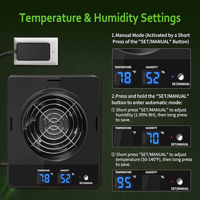 4-Inch Grow Tent Inline Duct Fan, Automatic Temperature & Humidity Sensing Control, Ventilation System for Grow Tents, Greenhouses - Image 5