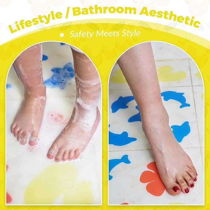 S&X Bathtub Non Slip Stickers for Kids, 12-Pack Cartoon Duck Shower Non Slip Stickers - Comfortable High Grip On Slippery Surfaces - Image 7