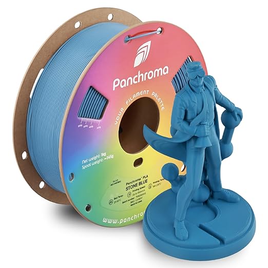 Panchroma PLA Stone Blue 3D Printer Filament, 1.75mm, 1kg Spool, Easy to Print, High Speed Printing, Tangle Free, AMS Compatible, Perfect for Toys, Decor, Miniatures, Models & Cosplay by Polymaker