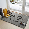 GORILLA GRIP SOAKSTOPPER Dog Door Mat, 48x30 Machine Washable Rug Absorbent Doormat Captures Moisture Mud Dirt, Quick Dry Soft Chenille Entryway Rugs Indoor Entrance Mats for Dog Paws, Paw Grey by GorillaGrip