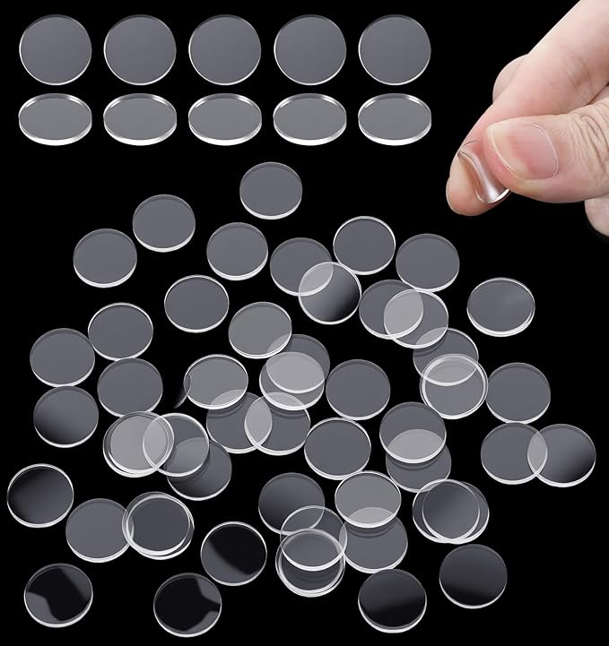 100Pcs Glass Table Top Anti Slip Pads, Clear Rubber Glass Table Top Bumpers Protectors for Tables, Anti Slip Silicone Dots Pads for Glasses Furniture Photo Frames Kitchen Cabinets, 2mm Thickness by Unknown