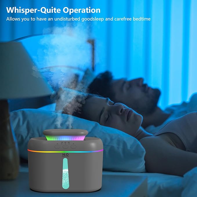 2L humidifiers for bedroom humidifier Home Ultra-Quiet 28 dB Quiet Supersized Cool Mist Air Humidifier for Baby Nursery，Dual Nozzie，Easy to Clean & Fill, 7 Color NightLight (White) - Image 7