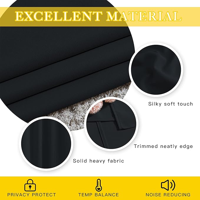 NICETOWN Black Out Sliding Door Curtain 102 inches Long, Grommet Thermal Insulated Patio Door Curtains Room Divider Drape Window Treatment for Bedroom/Living Room, 1 Panel, W80 x L102 - Image 5