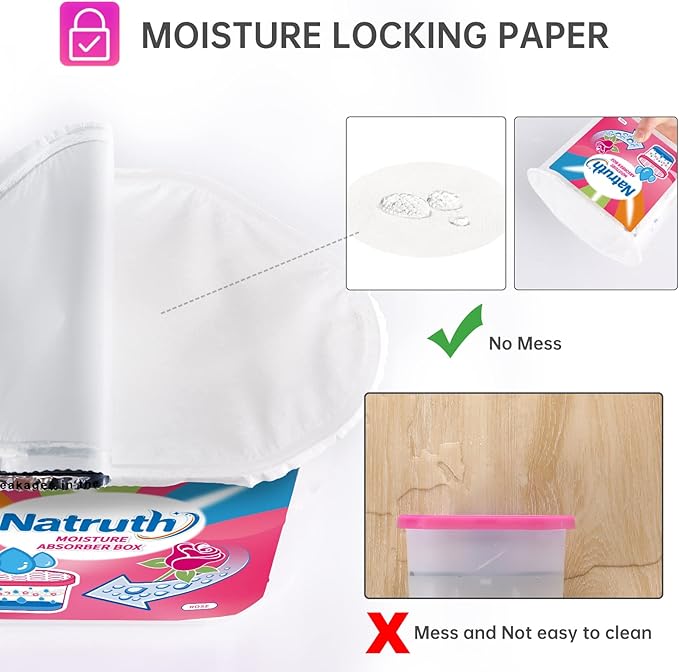 NATRUTH Moisture Absorbers Boxes (6 PACKS)，12.5 Oz With Rose Scent,Portable Closet Dehumidifier, Odor Eliminator Absorber Bucket,Humidity Absorber,Air Dehumidifier for Closet,Bathrooms, Kitchen &Boats - Image 4