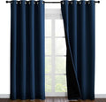 NICETOWN Moroccan Blue Full Shade Curtain Panels, Pair of Energy Smart & Noise Blocking Out Blackout Drapes for Dining Room Window, Thermal Insulated Guest Room Lined Window Dressing(55 x 86 inch) by NICETOWN