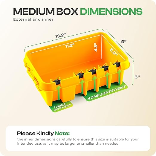 SockitBox – The Original Weatherproof Connection Box – Indoor & Outdoor Electrical Power Cord Enclosure for Timers, Extension Cables, Transformers, Power Strips, Lights, Tools & More – Medium – Orange - Image 3